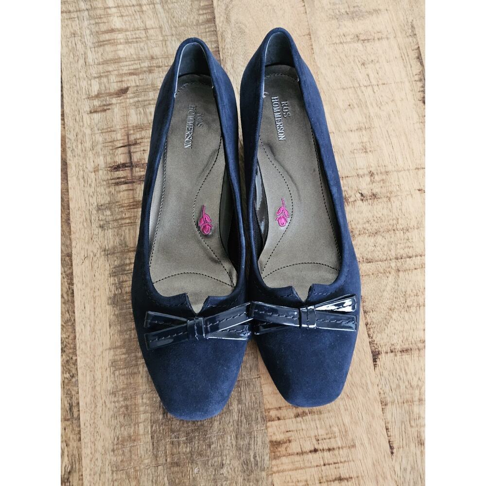 Ros Hommerson Leather Tulane Classic Slip On Shoe Women's Size 8.5 SS Navy